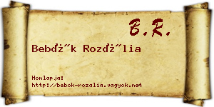 Bebők Rozália névjegykártya